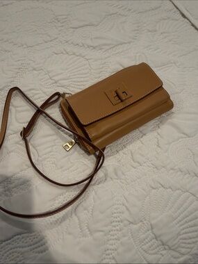 Spartina 449 Tan Crossbody Wallet with Adjustable Strap